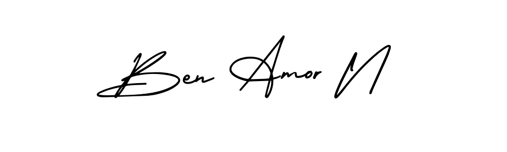 This is the best signature style for the Ben Amor N name. Also you like these signature font (AmerikaSignatureDemo-Regular). Mix name signature. Ben Amor N signature style 3 images and pictures png