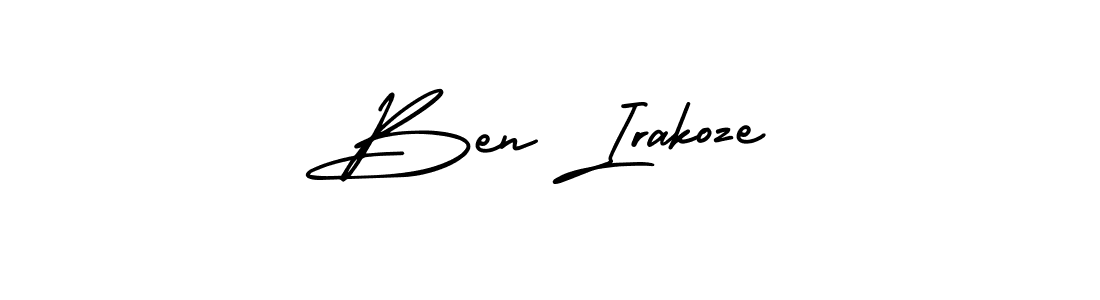 The best way (AmerikaSignatureDemo-Regular) to make a short signature is to pick only two or three words in your name. The name Ben Irakoze include a total of six letters. For converting this name. Ben Irakoze signature style 3 images and pictures png