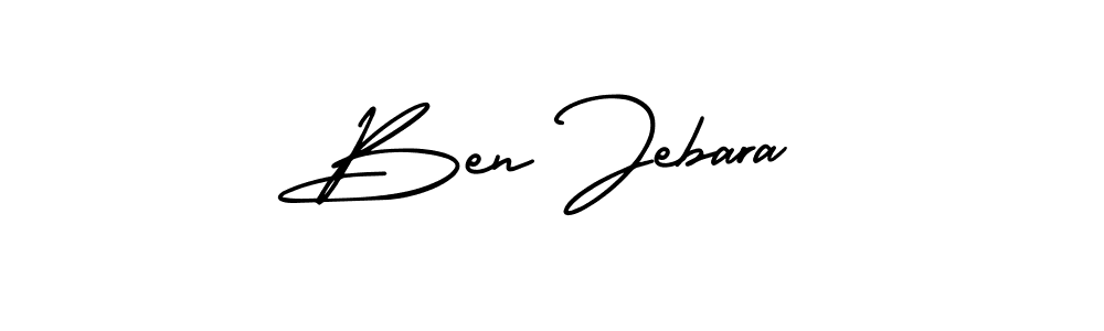 Ben Jebara stylish signature style. Best Handwritten Sign (AmerikaSignatureDemo-Regular) for my name. Handwritten Signature Collection Ideas for my name Ben Jebara. Ben Jebara signature style 3 images and pictures png