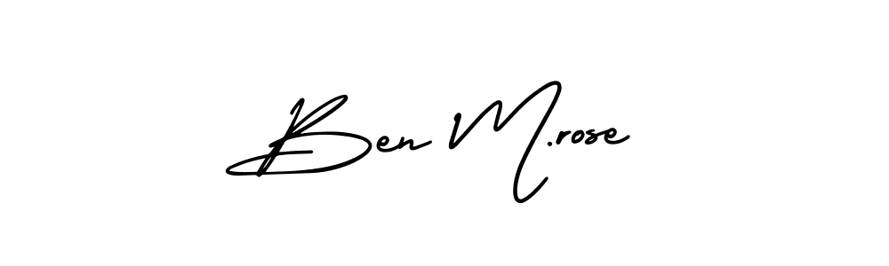 How to make Ben M.rose signature? AmerikaSignatureDemo-Regular is a professional autograph style. Create handwritten signature for Ben M.rose name. Ben M.rose signature style 3 images and pictures png