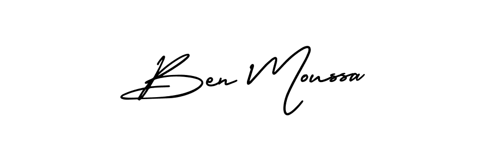 Make a beautiful signature design for name Ben Moussa. With this signature (AmerikaSignatureDemo-Regular) style, you can create a handwritten signature for free. Ben Moussa signature style 3 images and pictures png