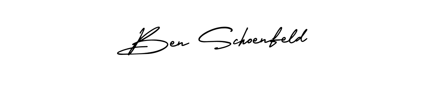 The best way (AmerikaSignatureDemo-Regular) to make a short signature is to pick only two or three words in your name. The name Ben Schoenfeld include a total of six letters. For converting this name. Ben Schoenfeld signature style 3 images and pictures png