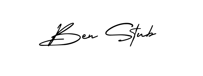 How to make Ben Stub name signature. Use AmerikaSignatureDemo-Regular style for creating short signs online. This is the latest handwritten sign. Ben Stub signature style 3 images and pictures png