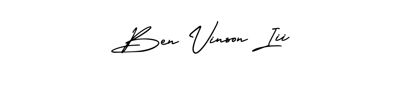 You should practise on your own different ways (AmerikaSignatureDemo-Regular) to write your name (Ben Vinson Iii) in signature. don't let someone else do it for you. Ben Vinson Iii signature style 3 images and pictures png