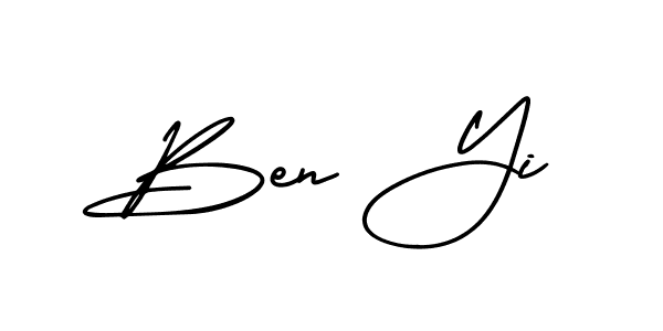 Ben Yi stylish signature style. Best Handwritten Sign (AmerikaSignatureDemo-Regular) for my name. Handwritten Signature Collection Ideas for my name Ben Yi. Ben Yi signature style 3 images and pictures png