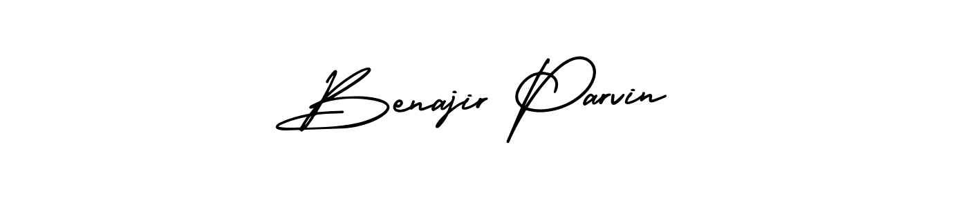 Make a short Benajir Parvin signature style. Manage your documents anywhere anytime using AmerikaSignatureDemo-Regular. Create and add eSignatures, submit forms, share and send files easily. Benajir Parvin signature style 3 images and pictures png