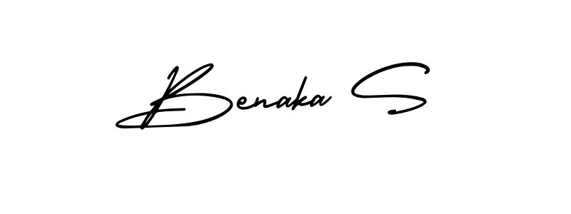 How to make Benaka S name signature. Use AmerikaSignatureDemo-Regular style for creating short signs online. This is the latest handwritten sign. Benaka S signature style 3 images and pictures png