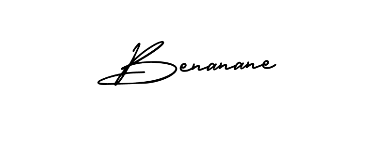 You should practise on your own different ways (AmerikaSignatureDemo-Regular) to write your name (Benanane) in signature. don't let someone else do it for you. Benanane signature style 3 images and pictures png