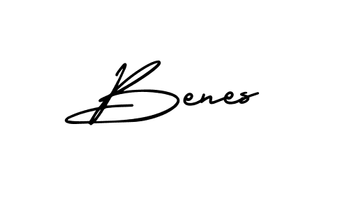 Benes stylish signature style. Best Handwritten Sign (AmerikaSignatureDemo-Regular) for my name. Handwritten Signature Collection Ideas for my name Benes. Benes signature style 3 images and pictures png