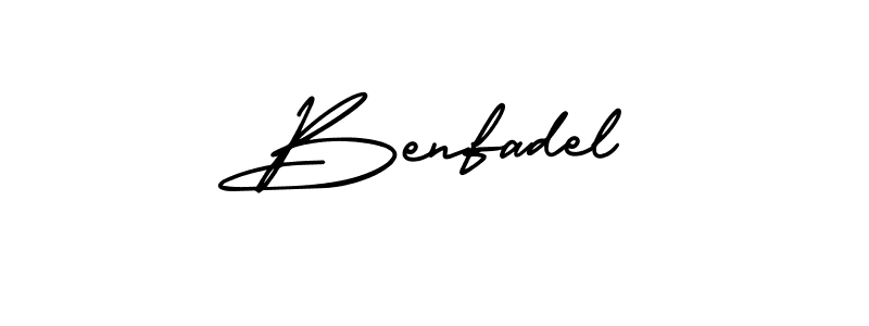 How to make Benfadel signature? AmerikaSignatureDemo-Regular is a professional autograph style. Create handwritten signature for Benfadel name. Benfadel signature style 3 images and pictures png