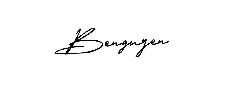 The best way (AmerikaSignatureDemo-Regular) to make a short signature is to pick only two or three words in your name. The name Benguyen include a total of six letters. For converting this name. Benguyen signature style 3 images and pictures png