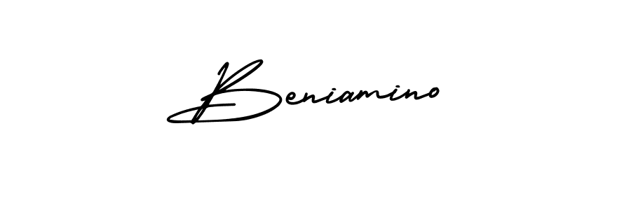 The best way (AmerikaSignatureDemo-Regular) to make a short signature is to pick only two or three words in your name. The name Beniamino include a total of six letters. For converting this name. Beniamino signature style 3 images and pictures png