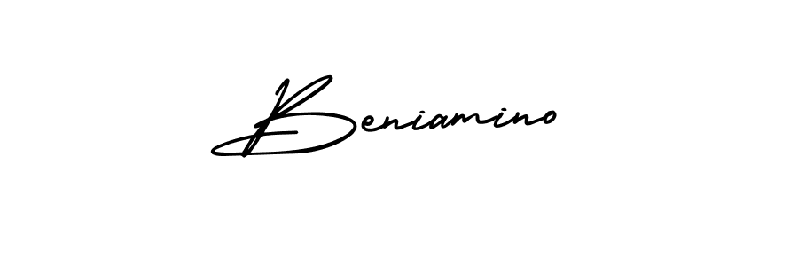 The best way (AmerikaSignatureDemo-Regular) to make a short signature is to pick only two or three words in your name. The name Beniamino include a total of six letters. For converting this name. Beniamino signature style 3 images and pictures png