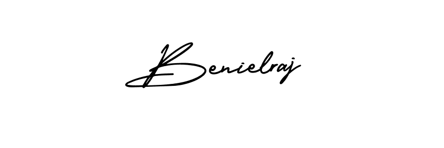 How to make Benielraj signature? AmerikaSignatureDemo-Regular is a professional autograph style. Create handwritten signature for Benielraj name. Benielraj signature style 3 images and pictures png