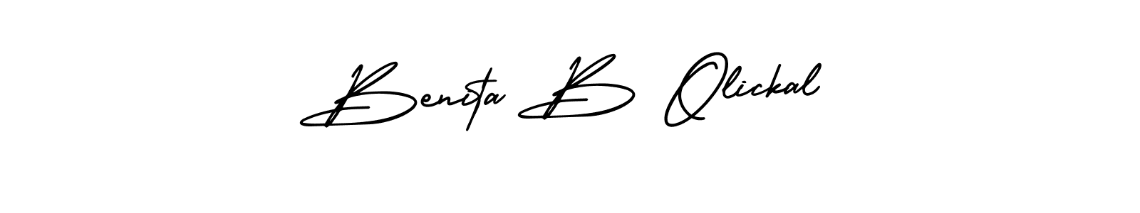 AmerikaSignatureDemo-Regular is a professional signature style that is perfect for those who want to add a touch of class to their signature. It is also a great choice for those who want to make their signature more unique. Get Benita B Olickal name to fancy signature for free. Benita B Olickal signature style 3 images and pictures png