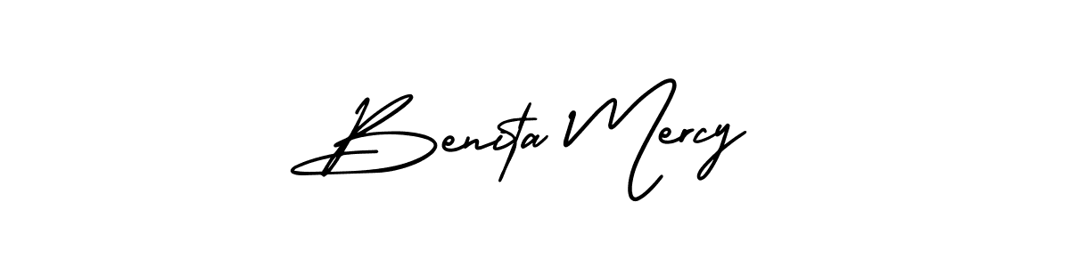AmerikaSignatureDemo-Regular is a professional signature style that is perfect for those who want to add a touch of class to their signature. It is also a great choice for those who want to make their signature more unique. Get Benita Mercy name to fancy signature for free. Benita Mercy signature style 3 images and pictures png