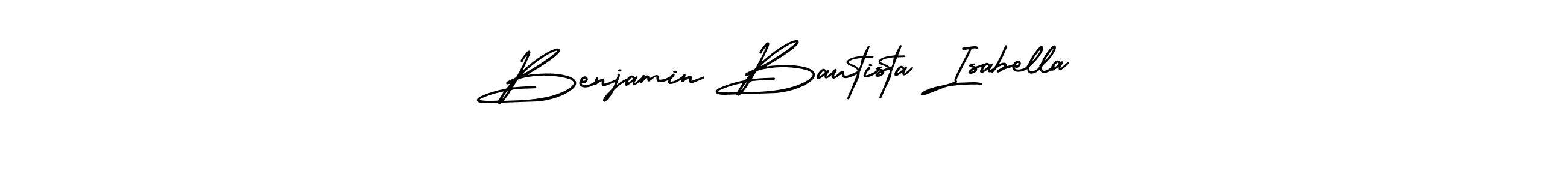This is the best signature style for the Benjamin Bautista Isabella name. Also you like these signature font (AmerikaSignatureDemo-Regular). Mix name signature. Benjamin Bautista Isabella signature style 3 images and pictures png