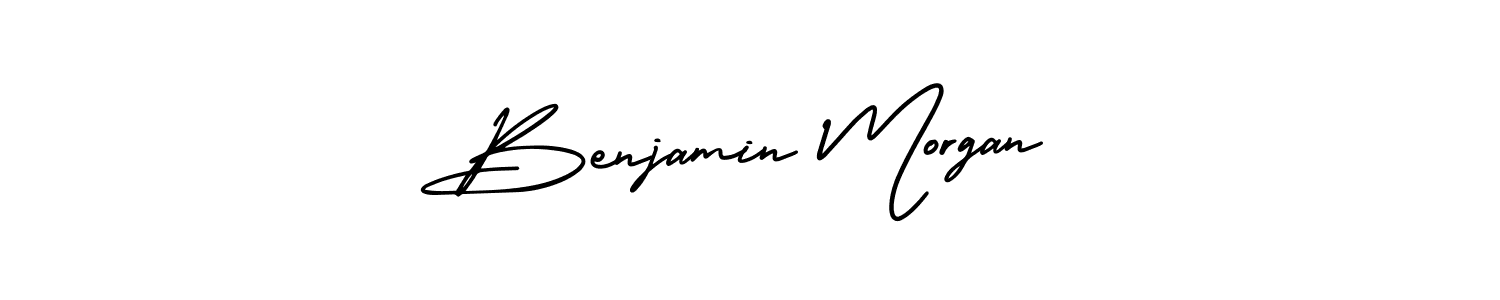 The best way (AmerikaSignatureDemo-Regular) to make a short signature is to pick only two or three words in your name. The name Benjamin Morgan include a total of six letters. For converting this name. Benjamin Morgan signature style 3 images and pictures png