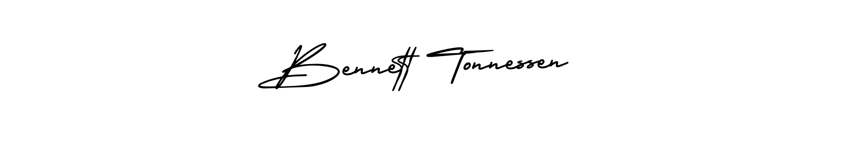 You should practise on your own different ways (AmerikaSignatureDemo-Regular) to write your name (Bennett Tonnessen) in signature. don't let someone else do it for you. Bennett Tonnessen signature style 3 images and pictures png