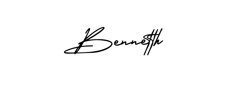 The best way (AmerikaSignatureDemo-Regular) to make a short signature is to pick only two or three words in your name. The name Bennetth include a total of six letters. For converting this name. Bennetth signature style 3 images and pictures png