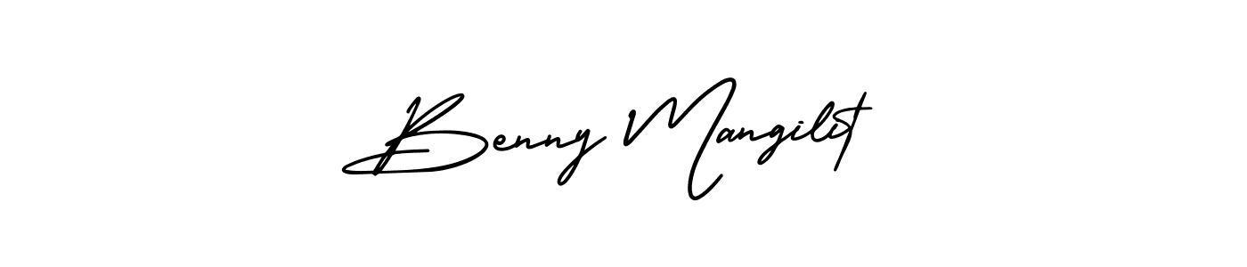 Create a beautiful signature design for name Benny Mangilit. With this signature (AmerikaSignatureDemo-Regular) fonts, you can make a handwritten signature for free. Benny Mangilit signature style 3 images and pictures png