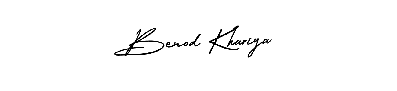 Design your own signature with our free online signature maker. With this signature software, you can create a handwritten (AmerikaSignatureDemo-Regular) signature for name Benod Khariya. Benod Khariya signature style 3 images and pictures png