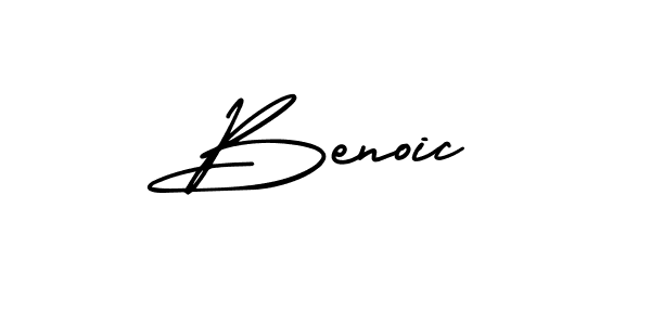 How to make Benoic name signature. Use AmerikaSignatureDemo-Regular style for creating short signs online. This is the latest handwritten sign. Benoic signature style 3 images and pictures png