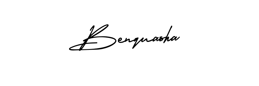 How to make Benquasha name signature. Use AmerikaSignatureDemo-Regular style for creating short signs online. This is the latest handwritten sign. Benquasha signature style 3 images and pictures png