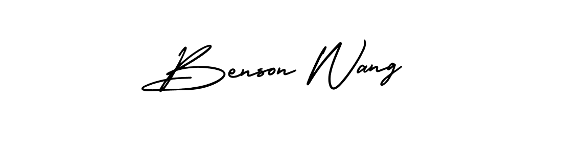 Benson Wang stylish signature style. Best Handwritten Sign (AmerikaSignatureDemo-Regular) for my name. Handwritten Signature Collection Ideas for my name Benson Wang. Benson Wang signature style 3 images and pictures png