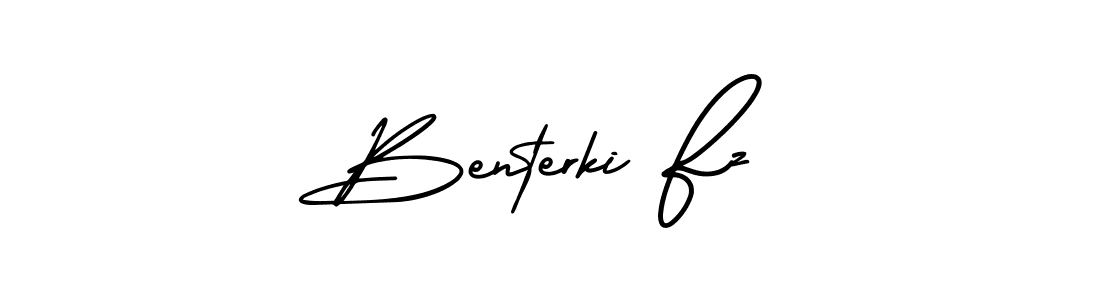 Create a beautiful signature design for name Benterki Fz. With this signature (AmerikaSignatureDemo-Regular) fonts, you can make a handwritten signature for free. Benterki Fz signature style 3 images and pictures png