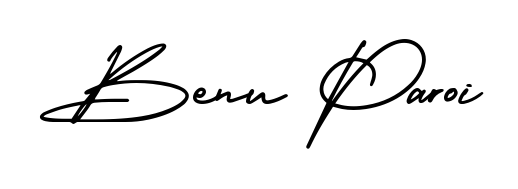A stylish, flowing autograph style designed for name Benu Paroi using AmerikaSignatureDemo-Regular typography. Perfect for digital creative projects. Benu Paroi signature style 3 images and pictures png