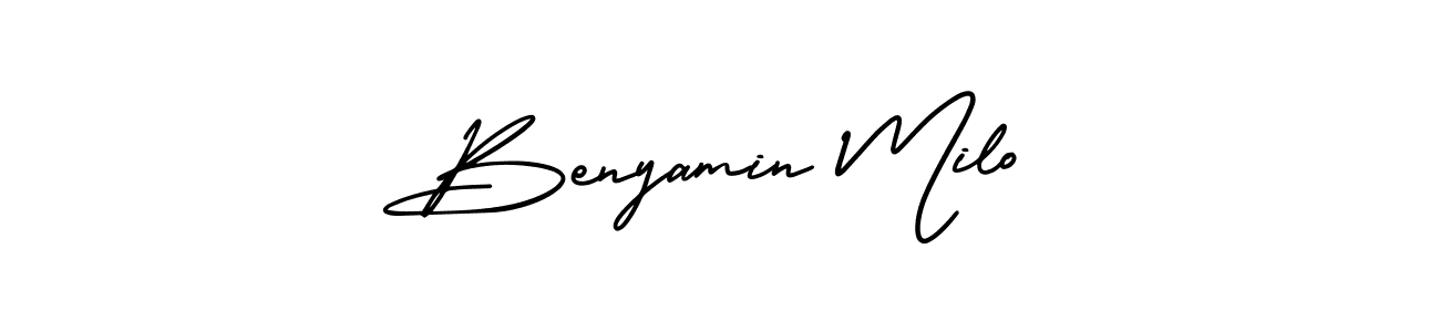 Make a short Benyamin Milo signature style. Manage your documents anywhere anytime using AmerikaSignatureDemo-Regular. Create and add eSignatures, submit forms, share and send files easily. Benyamin Milo signature style 3 images and pictures png