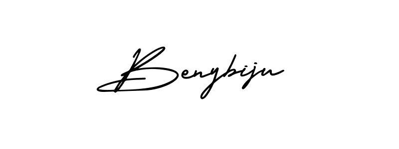 How to make Benybiju name signature. Use AmerikaSignatureDemo-Regular style for creating short signs online. This is the latest handwritten sign. Benybiju signature style 3 images and pictures png