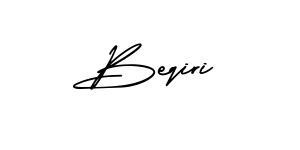 Beqiri stylish signature style. Best Handwritten Sign (AmerikaSignatureDemo-Regular) for my name. Handwritten Signature Collection Ideas for my name Beqiri. Beqiri signature style 3 images and pictures png