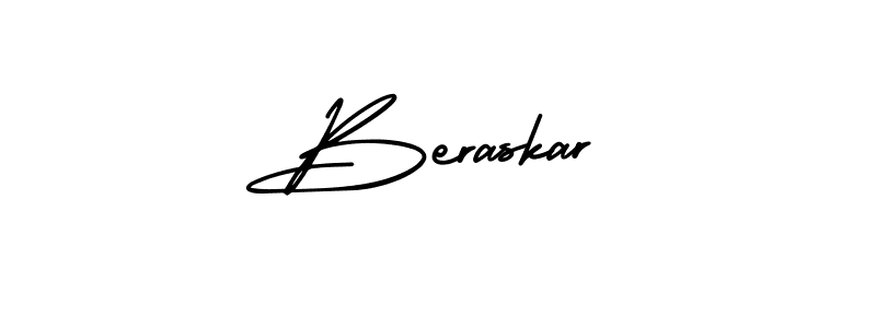 How to make Beraskar name signature. Use AmerikaSignatureDemo-Regular style for creating short signs online. This is the latest handwritten sign. Beraskar signature style 3 images and pictures png