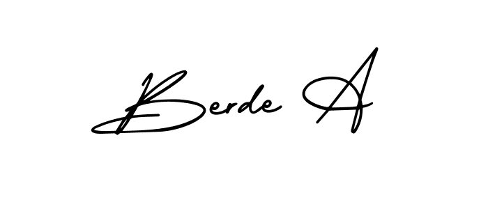 Design your own signature with our free online signature maker. With this signature software, you can create a handwritten (AmerikaSignatureDemo-Regular) signature for name Berde A. Berde A signature style 3 images and pictures png