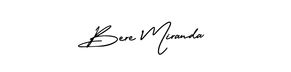 The best way (AmerikaSignatureDemo-Regular) to make a short signature is to pick only two or three words in your name. The name Bere Miranda include a total of six letters. For converting this name. Bere Miranda signature style 3 images and pictures png