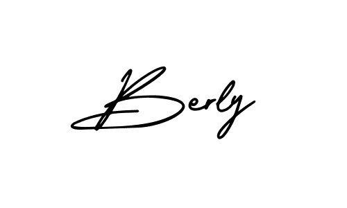 The best way (AmerikaSignatureDemo-Regular) to make a short signature is to pick only two or three words in your name. The name Berly include a total of six letters. For converting this name. Berly signature style 3 images and pictures png