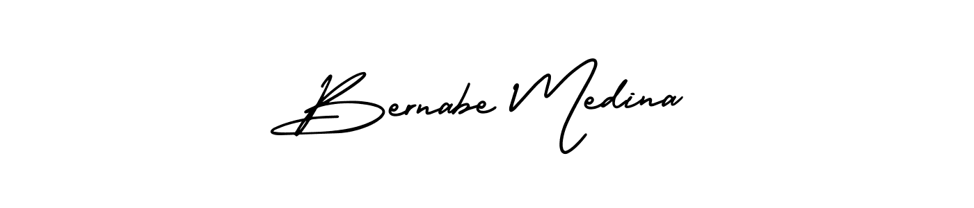 The best way (AmerikaSignatureDemo-Regular) to make a short signature is to pick only two or three words in your name. The name Bernabe Medina include a total of six letters. For converting this name. Bernabe Medina signature style 3 images and pictures png