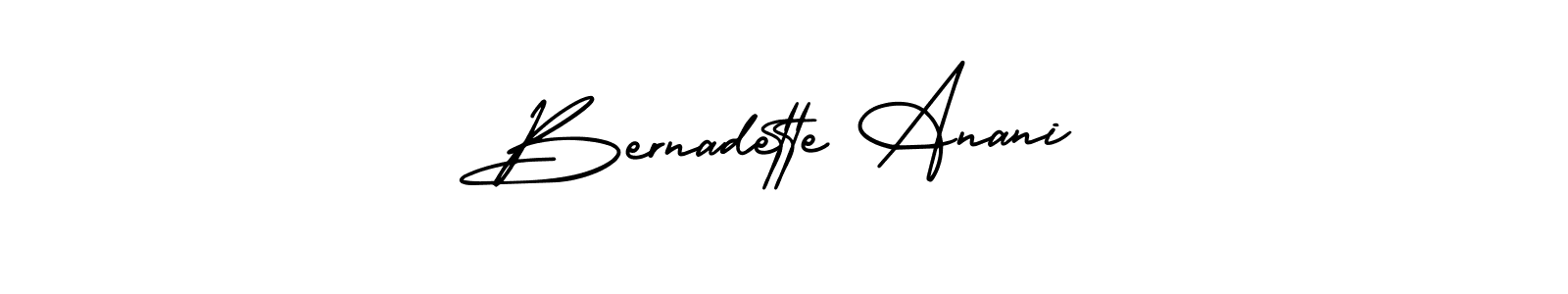 You should practise on your own different ways (AmerikaSignatureDemo-Regular) to write your name (Bernadette Anani) in signature. don't let someone else do it for you. Bernadette Anani signature style 3 images and pictures png