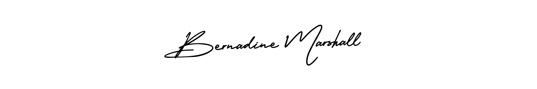 The best way (AmerikaSignatureDemo-Regular) to make a short signature is to pick only two or three words in your name. The name Bernadine Marshall include a total of six letters. For converting this name. Bernadine Marshall signature style 3 images and pictures png