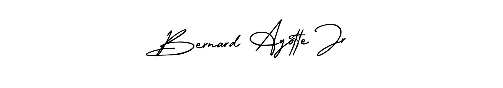 You should practise on your own different ways (AmerikaSignatureDemo-Regular) to write your name (Bernard Ayotte Jr) in signature. don't let someone else do it for you. Bernard Ayotte Jr signature style 3 images and pictures png