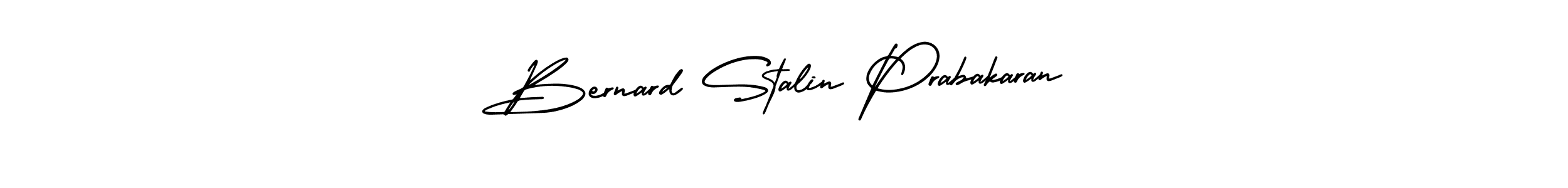 You should practise on your own different ways (AmerikaSignatureDemo-Regular) to write your name (Bernard Stalin Prabakaran) in signature. don't let someone else do it for you. Bernard Stalin Prabakaran signature style 3 images and pictures png