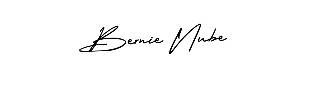 You should practise on your own different ways (AmerikaSignatureDemo-Regular) to write your name (Bernie Nube) in signature. don't let someone else do it for you. Bernie Nube signature style 3 images and pictures png