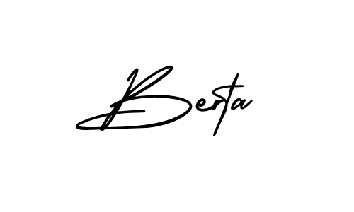 Use a signature maker to create a handwritten signature online. With this signature software, you can design (AmerikaSignatureDemo-Regular) your own signature for name Berta. Berta signature style 3 images and pictures png