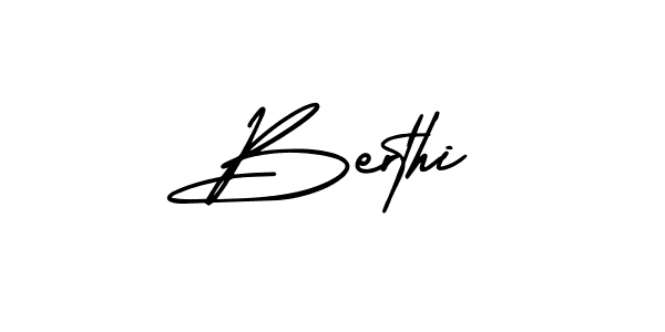 Use a signature maker to create a handwritten signature online. With this signature software, you can design (AmerikaSignatureDemo-Regular) your own signature for name Berthi. Berthi signature style 3 images and pictures png