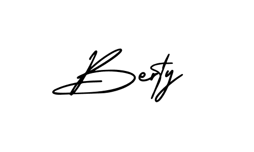 Make a beautiful signature design for name Berty. With this signature (AmerikaSignatureDemo-Regular) style, you can create a handwritten signature for free. Berty signature style 3 images and pictures png