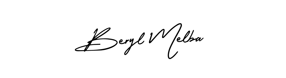 You should practise on your own different ways (AmerikaSignatureDemo-Regular) to write your name (Beryl Melba) in signature. don't let someone else do it for you. Beryl Melba signature style 3 images and pictures png