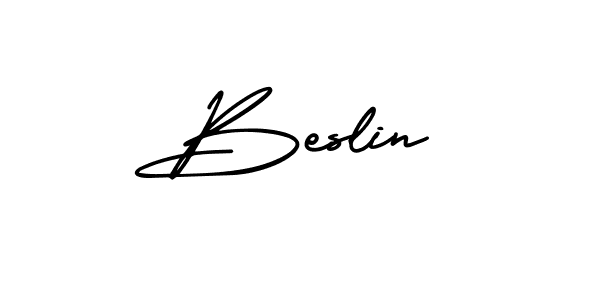 The best way (AmerikaSignatureDemo-Regular) to make a short signature is to pick only two or three words in your name. The name Beslin include a total of six letters. For converting this name. Beslin signature style 3 images and pictures png