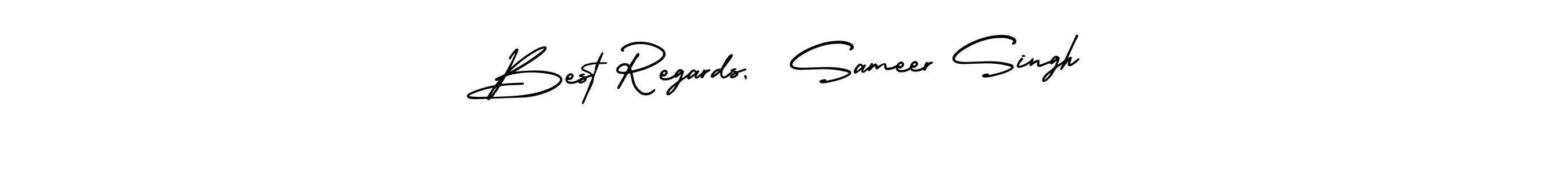 Use a signature maker to create a handwritten signature online. With this signature software, you can design (AmerikaSignatureDemo-Regular) your own signature for name Best Regards,  Sameer Singh. Best Regards,  Sameer Singh signature style 3 images and pictures png